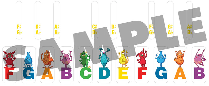 Thompson's Note Finder & Keyboard Sticker Set (JT Easiest Piano Course) - Image 3