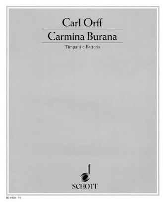 Orff Carmina Burana Timpani and Percussion Parts