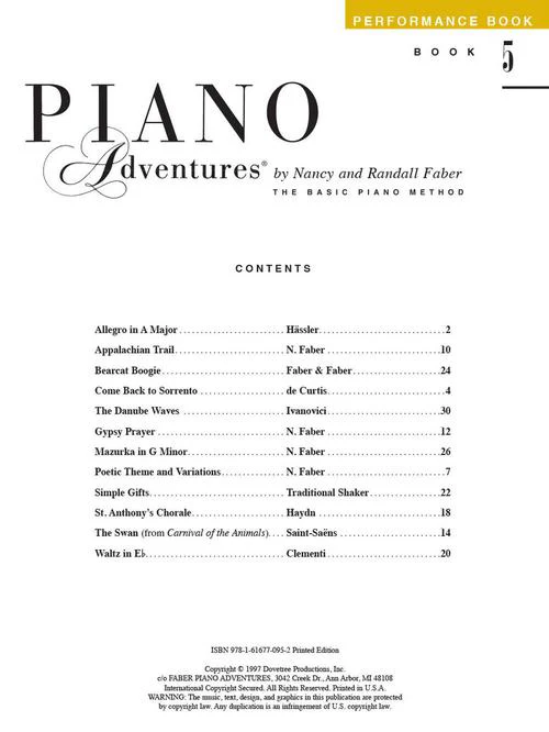 Faber Piano Adventures Performance Book 5 - Image 2