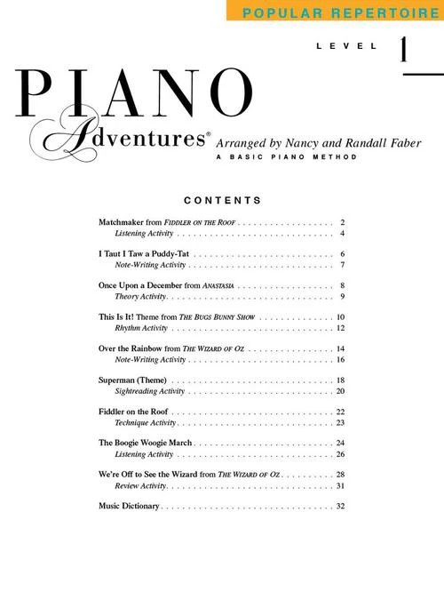 Faber Piano Adventures Popular Repertoire Book 1 - Image 2