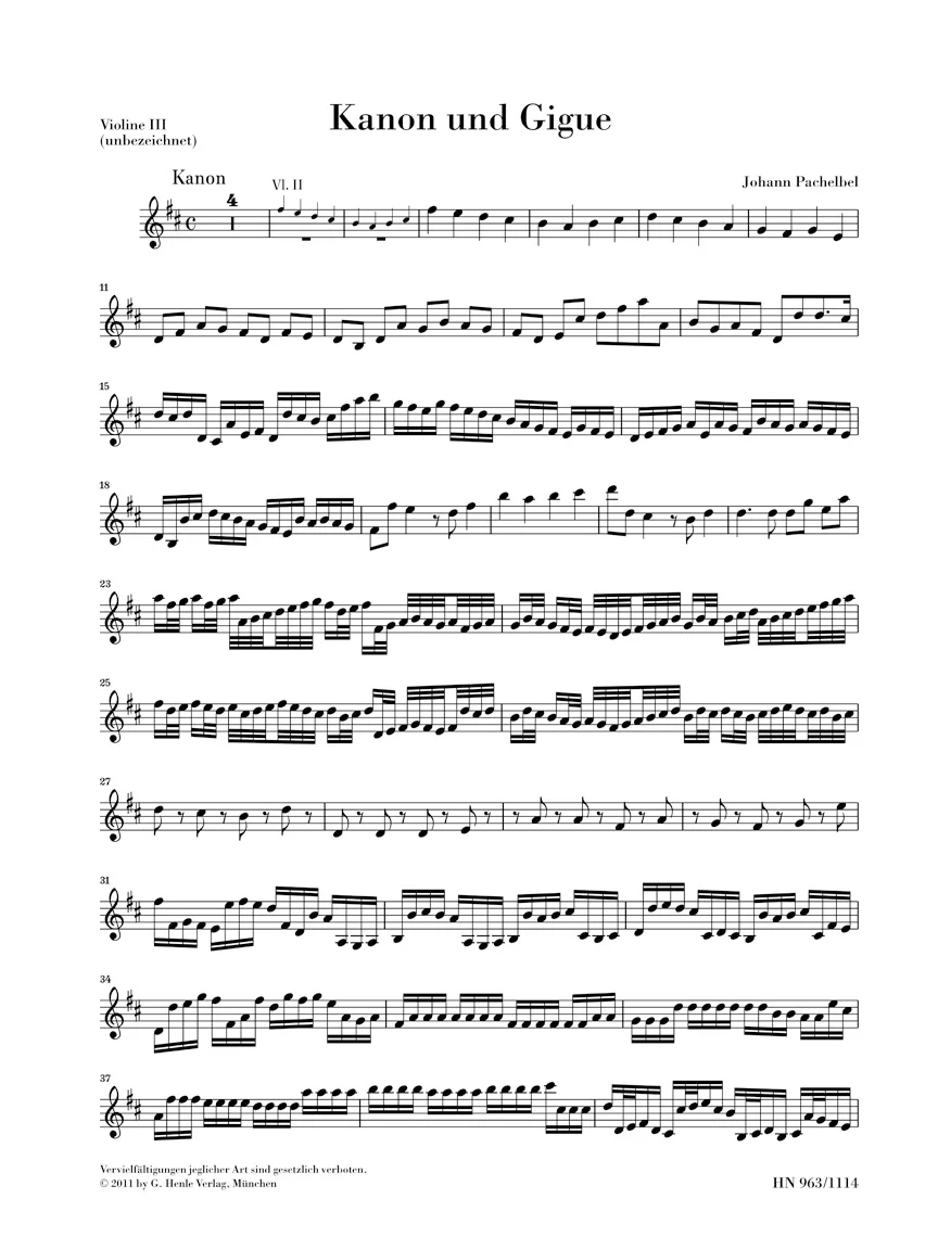 Pachelbel: Canon and Gigue in D major for three Violins and Basso continuo - Image 8