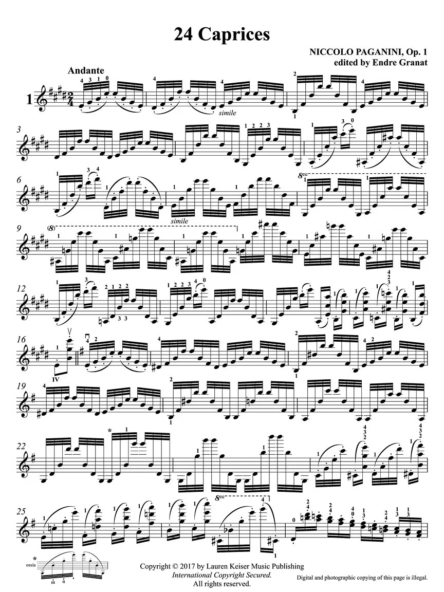 Paganini 24 Caprices for Violin Solo Jascha Heifetz Version - Image 7