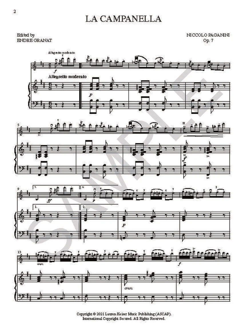 Paganini Two Pieces: La Campanella and Moto Perpetu - Image 3
