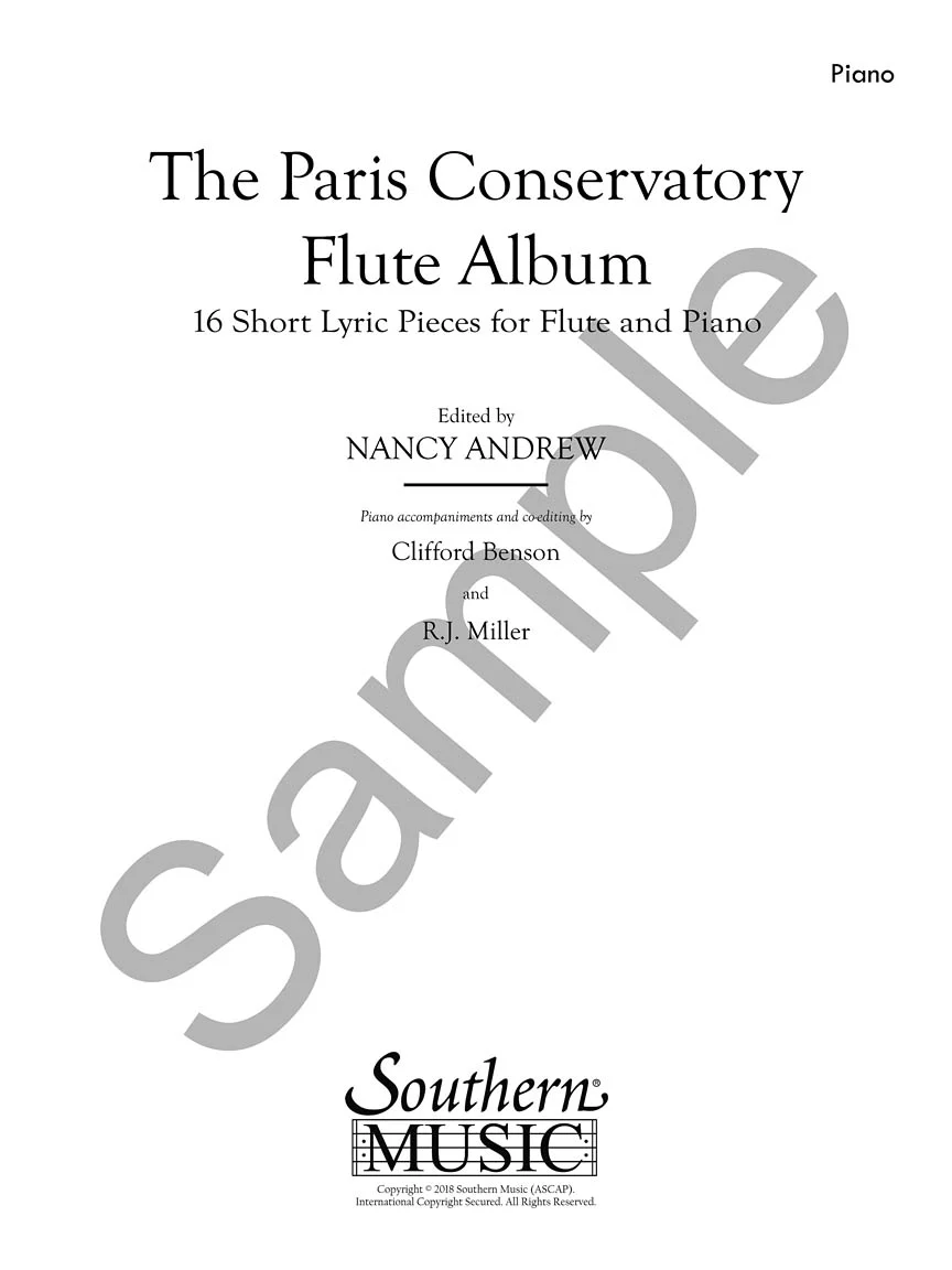 Paris Conservatory Flute Album for Flute and Piano - Image 2
