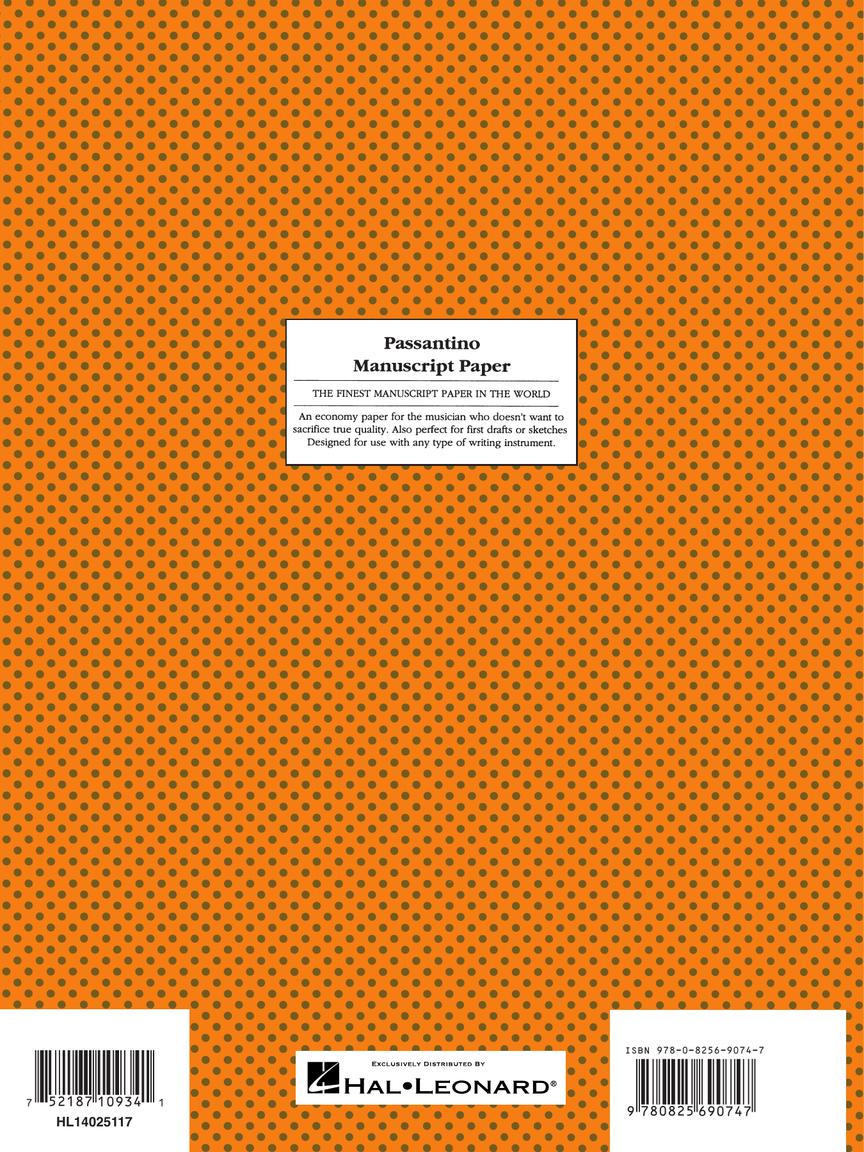 Passantino Spiral Book #74 64 Pages 10 Stave Both Sides 9x12 - Image 3