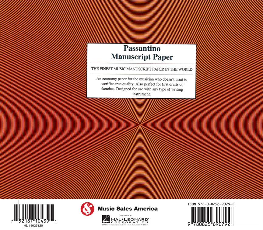 Passantino Spiral Book #79 64 Pages 8 Stave Both Sides 8x7 - Image 4