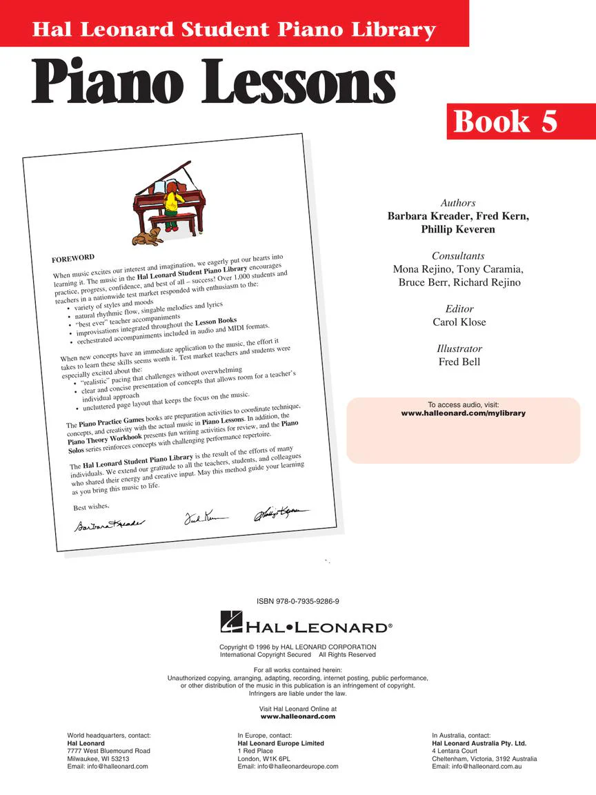 Piano Lessons Book 5 - Hal Leonard Student Piano Library - Image 2