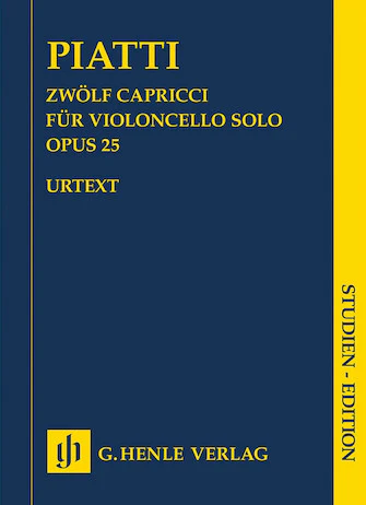 Piatti: 12 Capricci, Op. 25 for Cello solo (Study Score)
