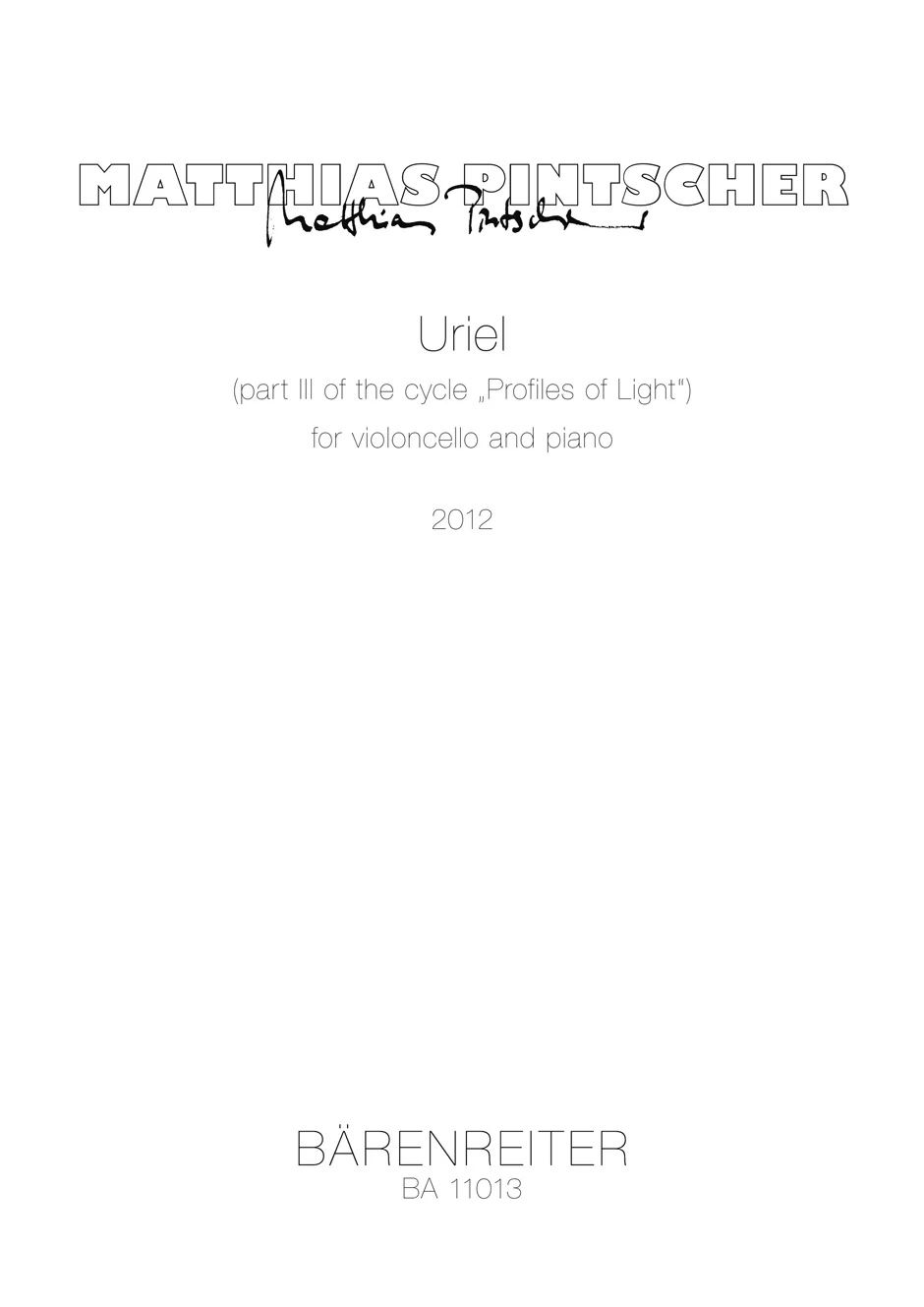 Pintscher Uriel for violoncello and piano