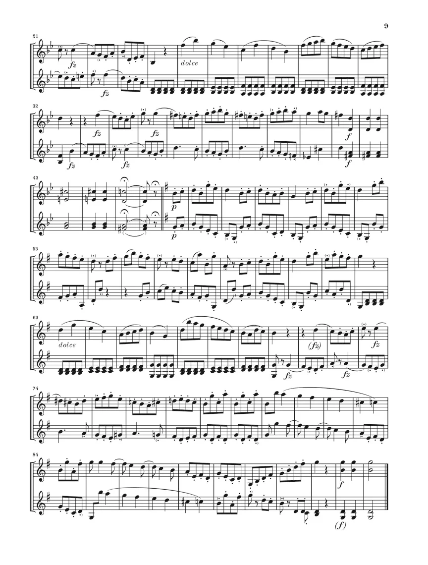 Pleyel: Six little Duets, Op. 8 for two Violins (Score and Parts) - Image 4