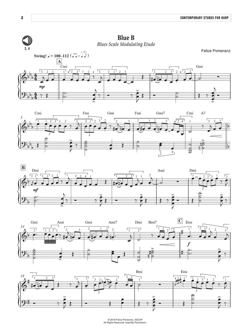 Pomeranz Contemporary Etudes for Harp - Image 7