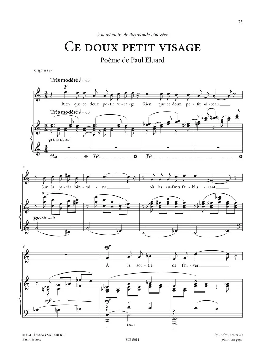 Poulenc 50 Melodies (50 Songs) - High Voice - Image 2
