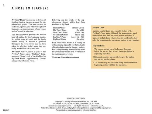 Faber Classics - Pretime to Bigtime - Primer Level - Image 2