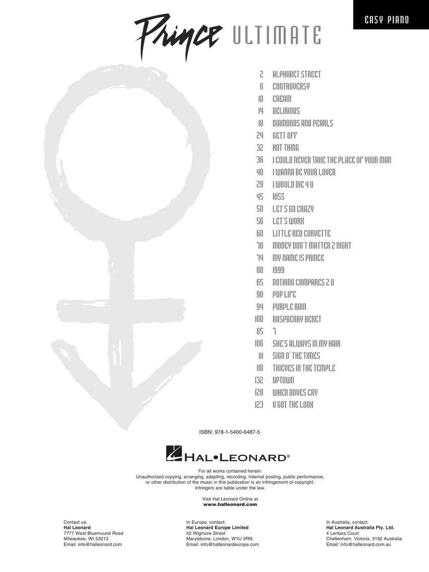 Prince - Ultimate Easy Piano Songbook - Image 2