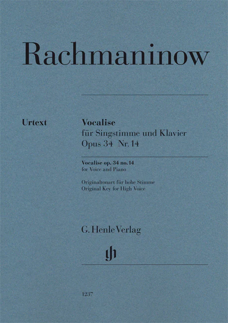 Rachmaninow: Vocalise, Op. 34 Nr. 14 for voice and piano