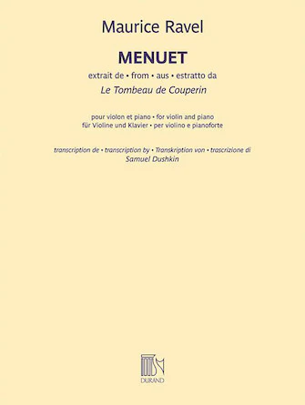 Ravel Menuet Extract from Le Tombeau De Couperin Violin and Piano