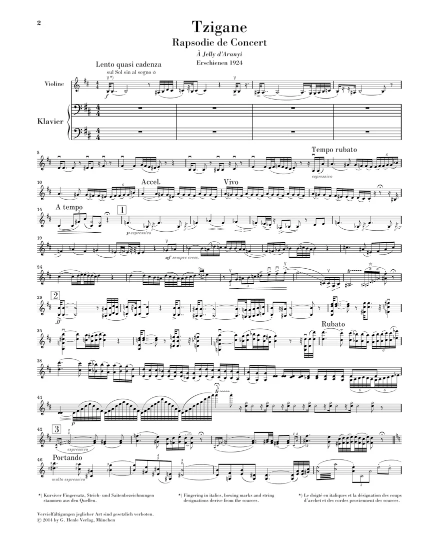 Ravel: Tzigane for Violin and Piano - Image 2