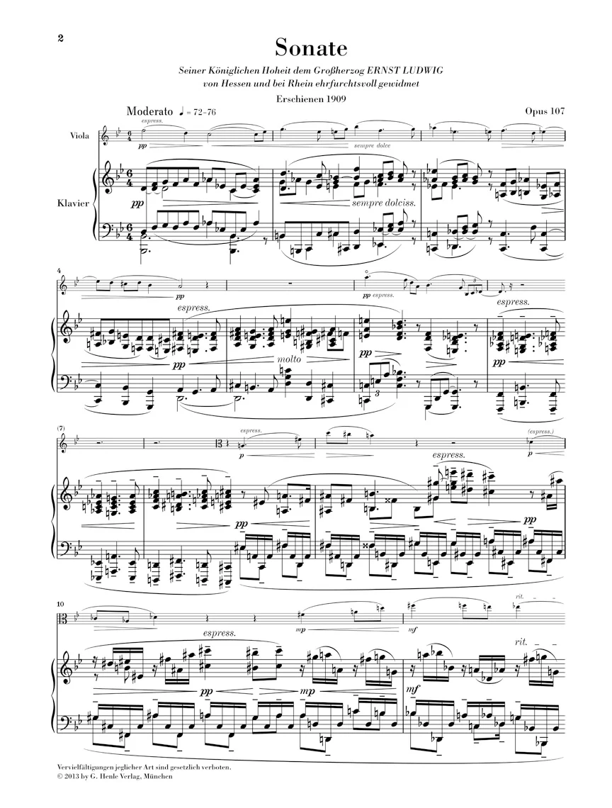 Reger: Clarinet Sonata, Op. 107 - Image 2