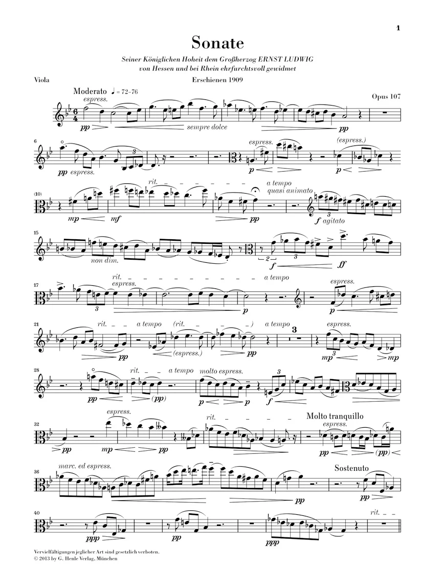 Reger: Clarinet Sonata, Op. 107 - Image 3