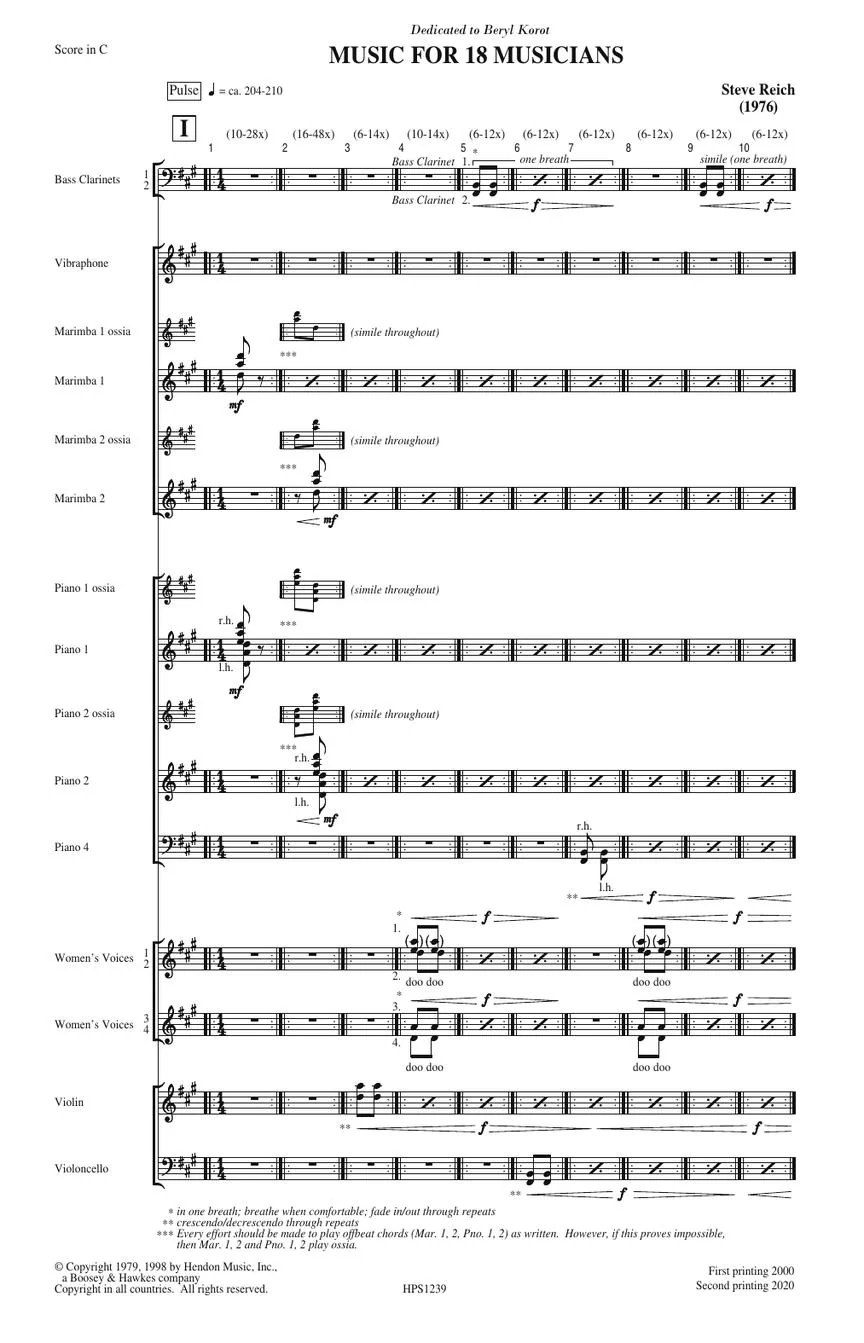 Reich Music for 18 Musicians Score - Image 15