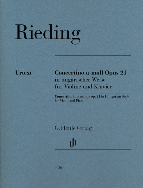Rieding: Concertino in a minor, Op. 21 in Hungarian Style for Violin and Piano (Score and Parts)
