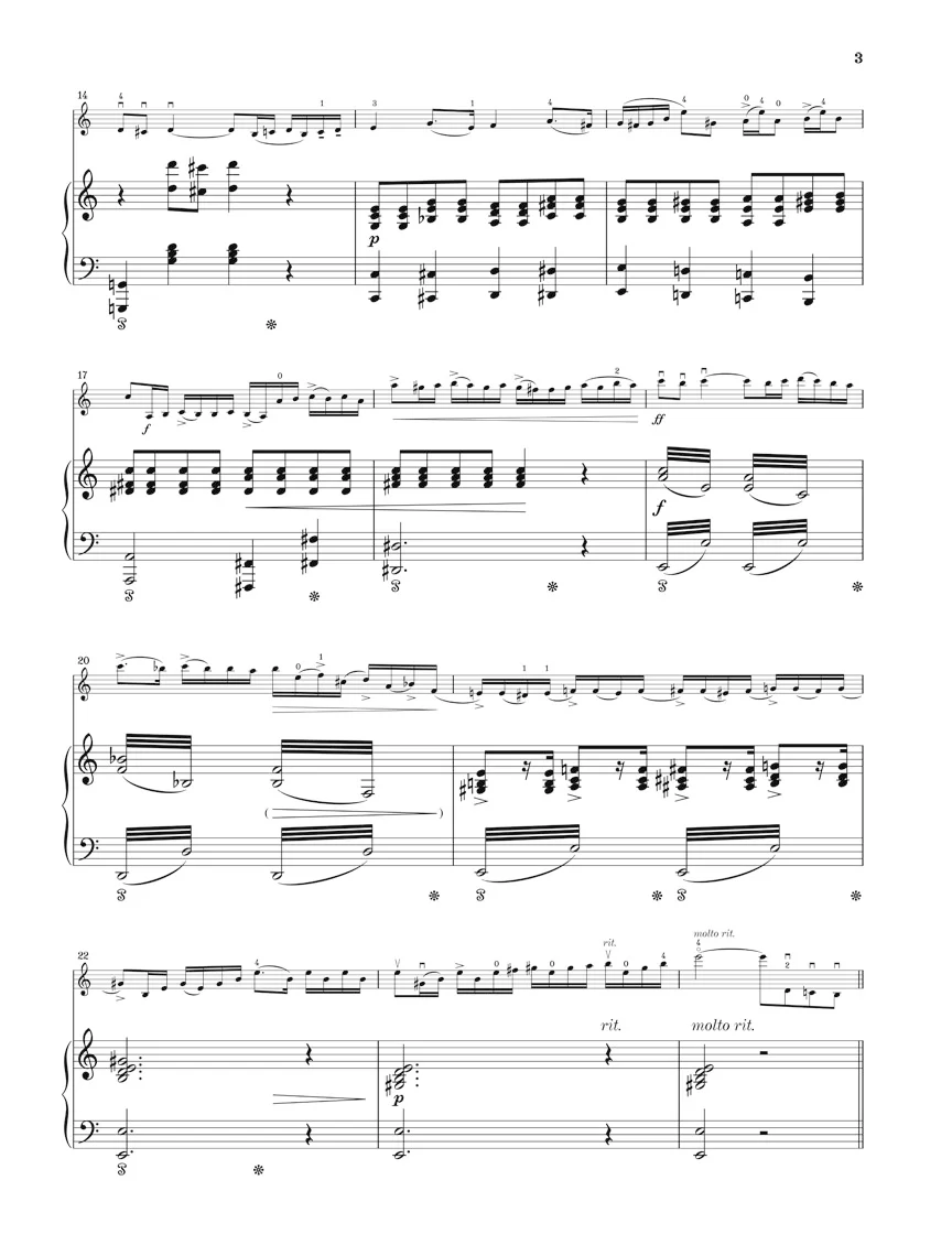 Rieding: Concertino in a minor, Op. 21 in Hungarian Style for Violin and Piano (Score and Parts) - Image 3