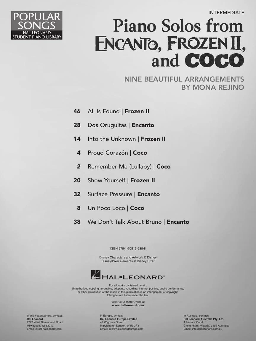 Rejino Piano Solos from Encanto, Frozen II, and Coco - Image 2