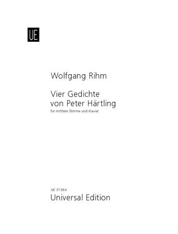 RIHM 4 POEMS BY PETER HARTLING
