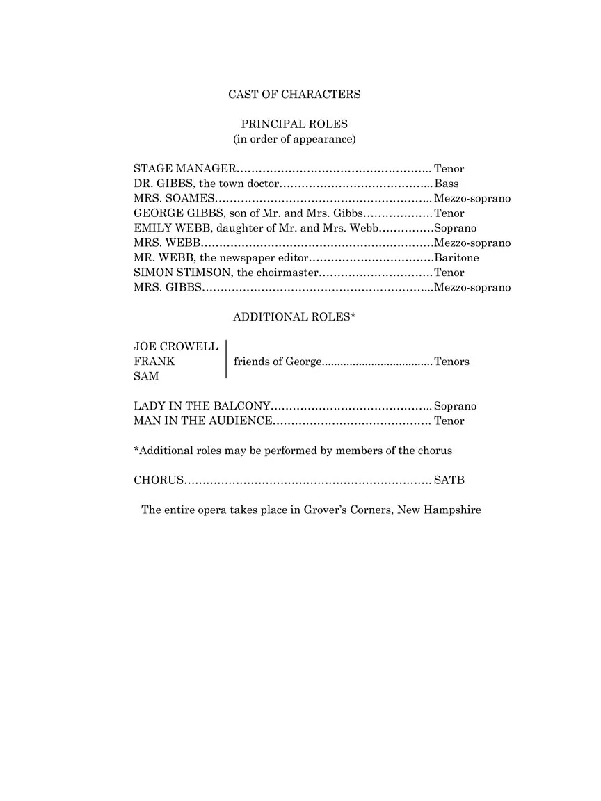 Rorem Our Town - Vocal Score - Image 4