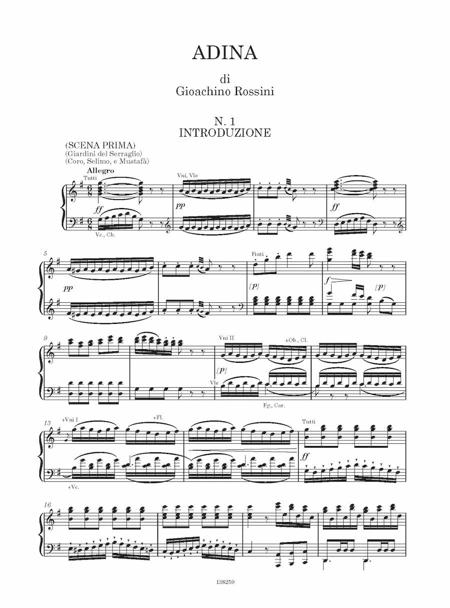 Rossini Adina Opera Vocal Series Reduction for Voice and Piano based on the Critical Edition - Image 7
