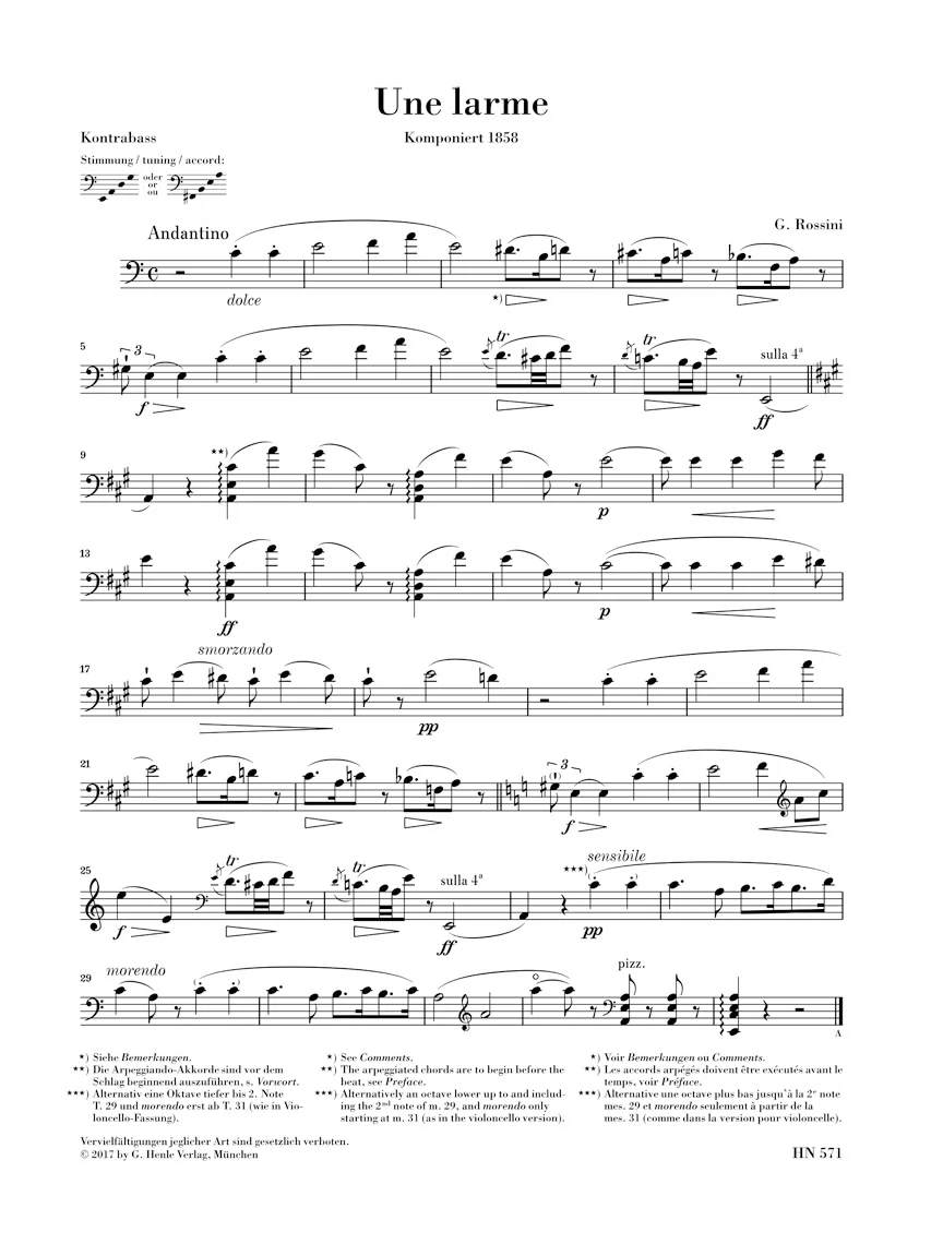 Rossini: Une larme for Double bass and Piano - Image 5
