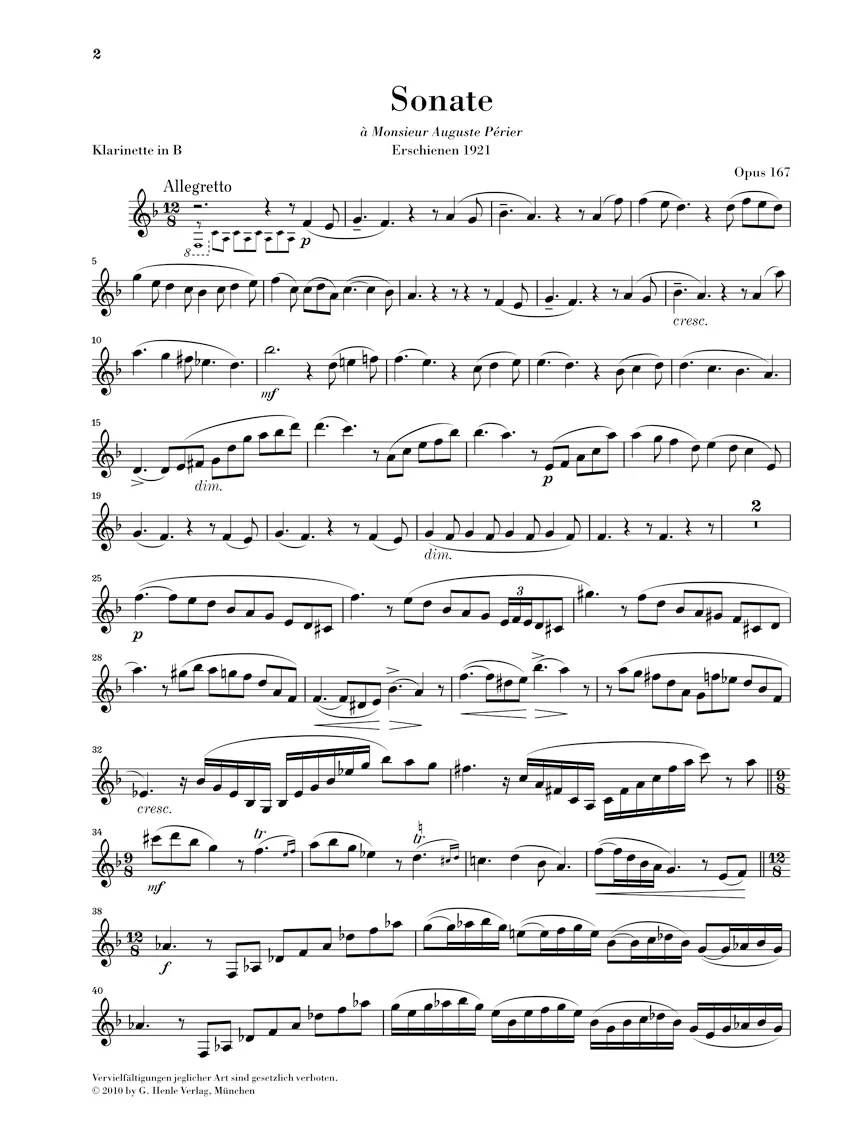 Saint-Saëns: Clarinet Sonata, Op. 167 - Image 3