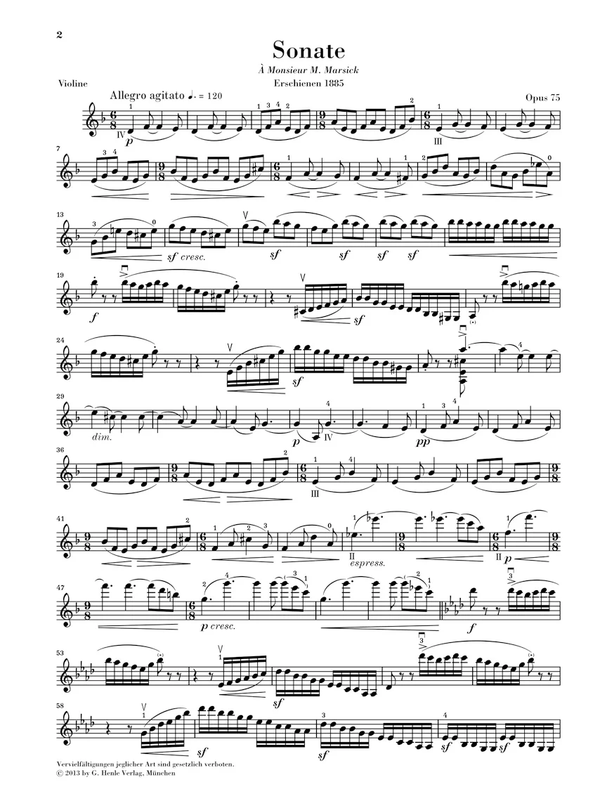 Saint-Saëns: Sonata No. 1 in d minor, Op. 75 for Piano and Violin - Image 4