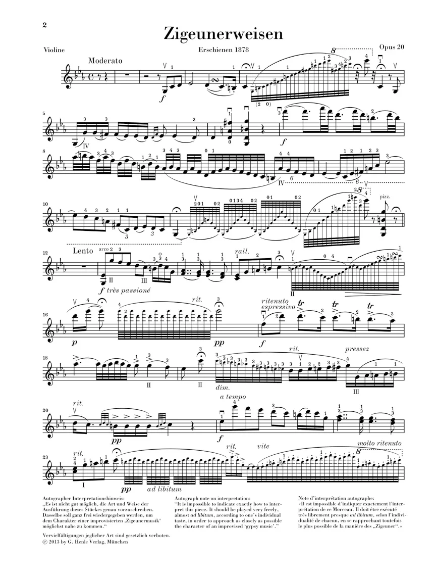 Sarasate: Gypsy Airs, Op. 20 for Violin and Piano - Image 4