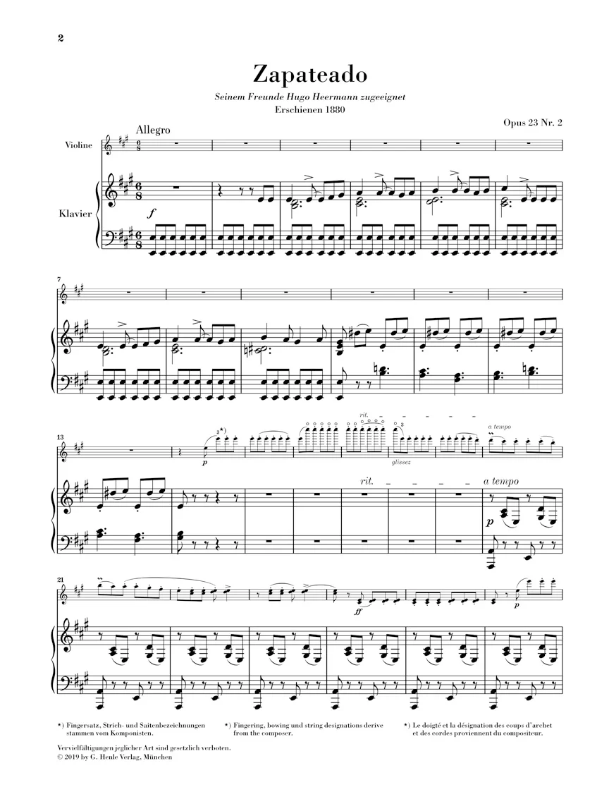 Sarasate: Zapateado (Score and Parts) - Image 2
