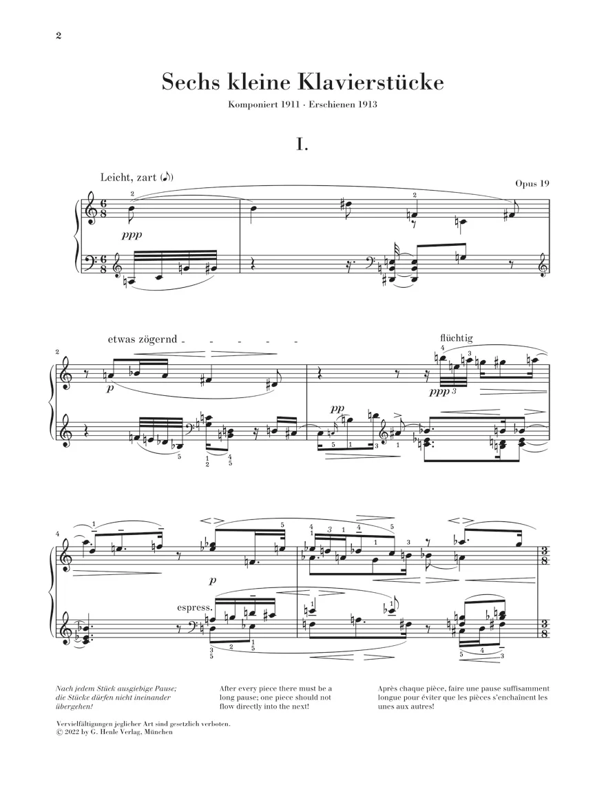 Schönberg: Six Little Piano Pieces, Op. 19 - Image 3