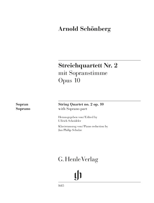 Schönberg: String Quartet No. 2, Op. 10 (Piano Reduction)