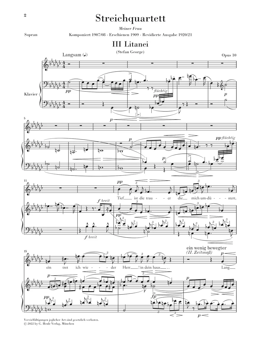 Schönberg: String Quartet No. 2, Op. 10 (Piano Reduction) - Image 2