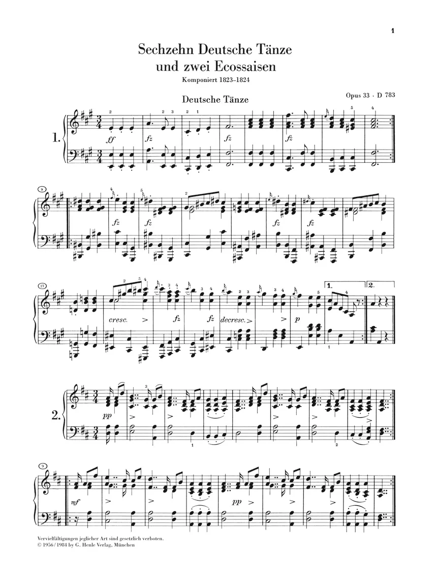 Schubert: Sixteen German Dances and two Ecossaises, Op. 33 (D 783) - Image 2