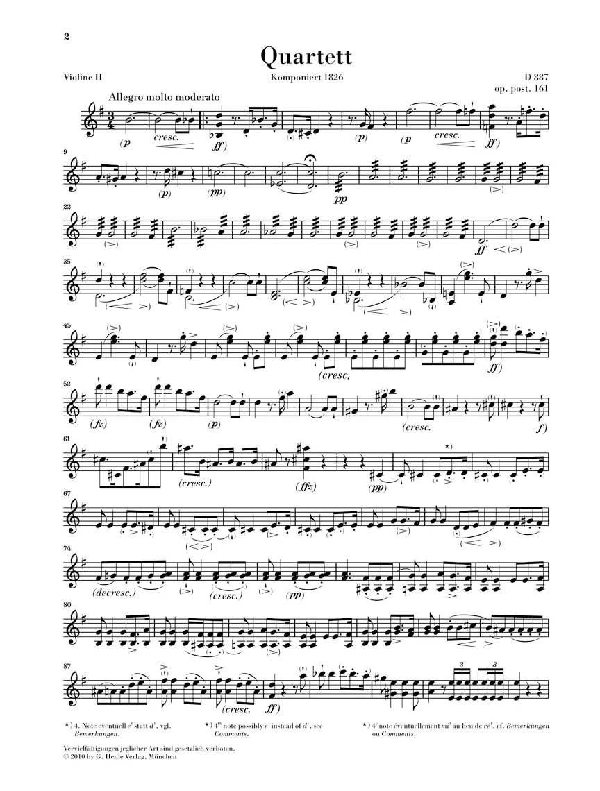 Schubert: String Quartet in G major, Op. post. 161 D 887 - Image 3