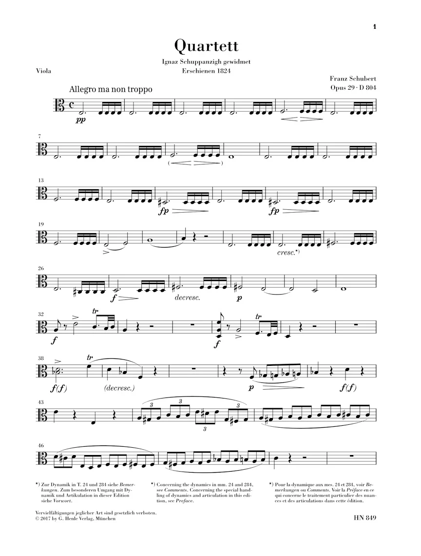 Schubert: String Quartet in a minor, Op. 29 D 804 - Image 4