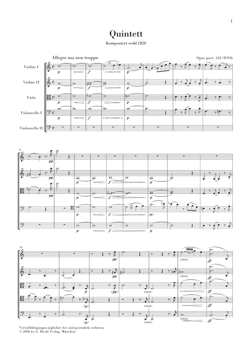 Schubert: String Quintet C major, Op. post. 163 D 956 (Study Score) - Image 2