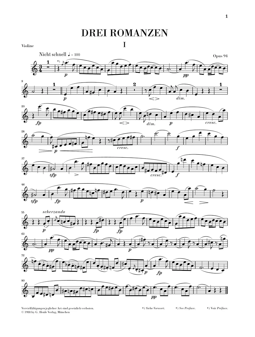 Schumann: Three Romances, Op. 94 (Score and Parts) - Image 3