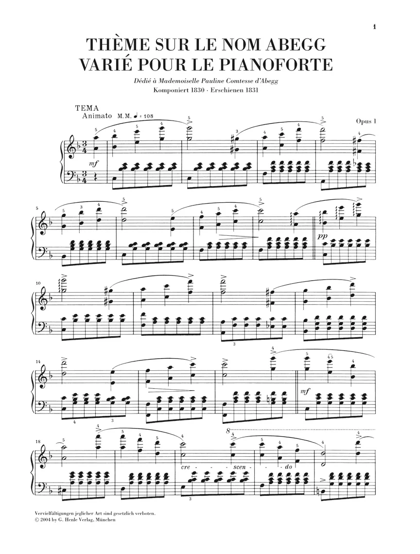Schumann: Abegg Variations, Op. 1 - Image 2