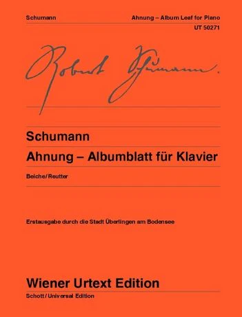 Schumann: Ahnung - Albumblatt for piano