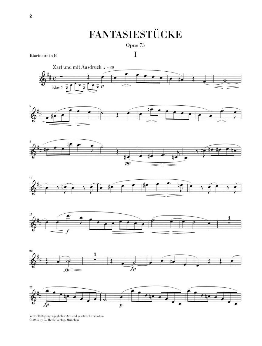 Schumann: Fantasy Pieces, Op.73 for Piano and Clarinet - Image 4