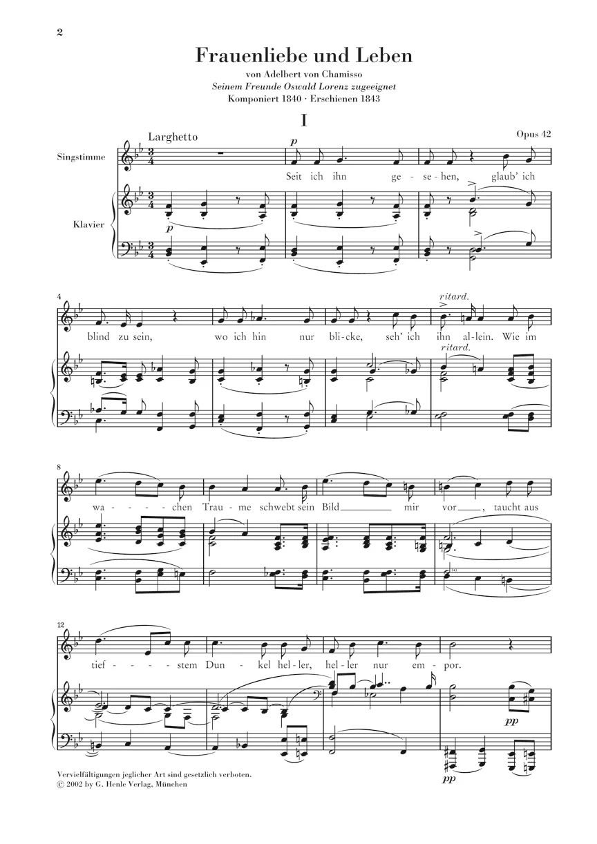 Schumann: Woman's Love and Life (Frauenliebe und Leben) for Voice and Piano, Op. 42 - Image 2