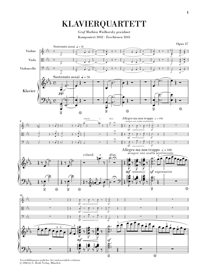 Schumann: Piano Quartet in E flat major, Op. 47 - Image 2