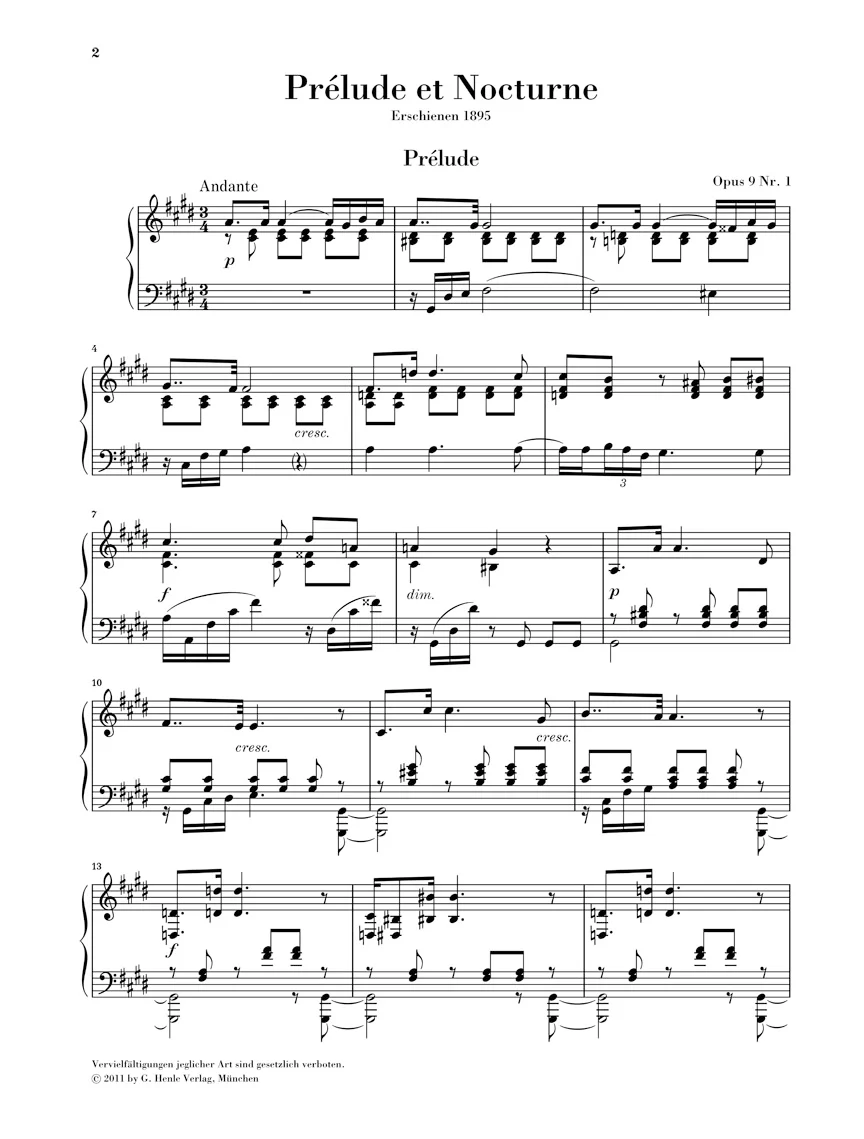 Scriabin: Prélude et Nocturne, Op. 9 for Piano, left hand - Image 2