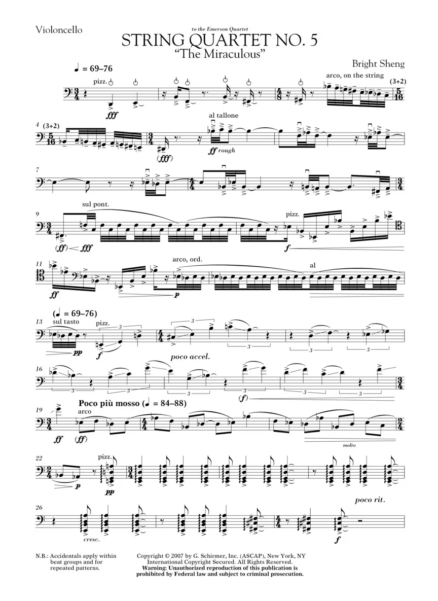 String Quartet No. 5 The Miraculous - Score and Parts - Image 10